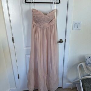 Elegant Blush Strapless Evening Gown